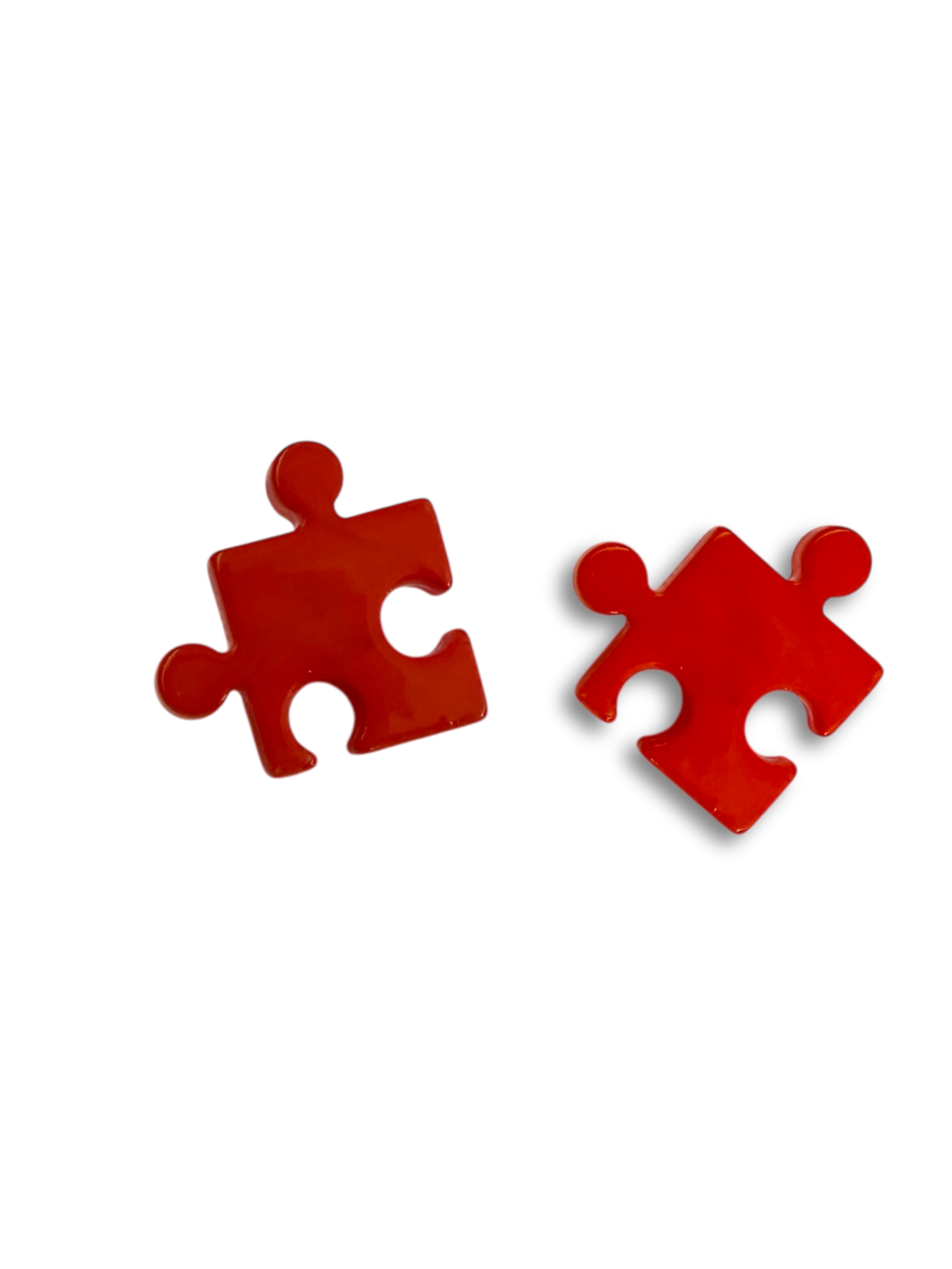 PENDIENTES RESINA PUZZLE NARANJA