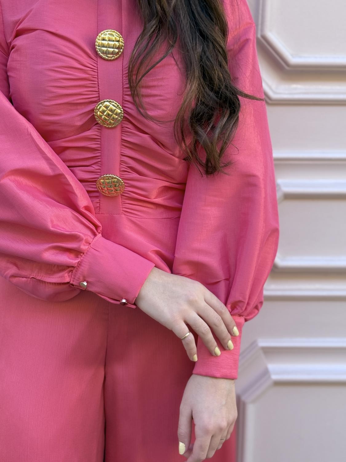 BLUSA INVITADA FRUNCIDA JOYA CORAL Coral