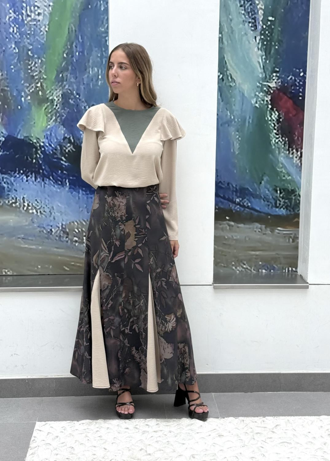BLUSA PICO CONTRASTE V Beige