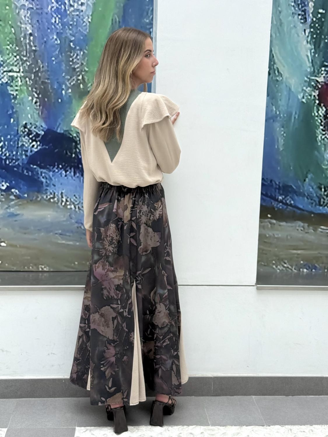 BLUSA PICO CONTRASTE V Beige