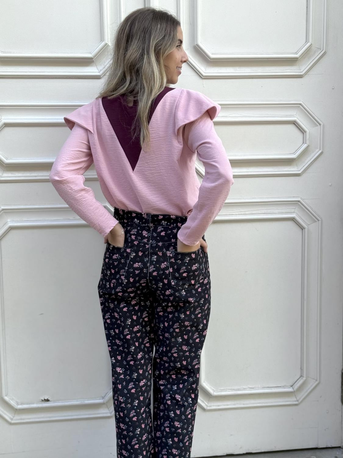BLUSA PICO CONTRASTE V Rosa