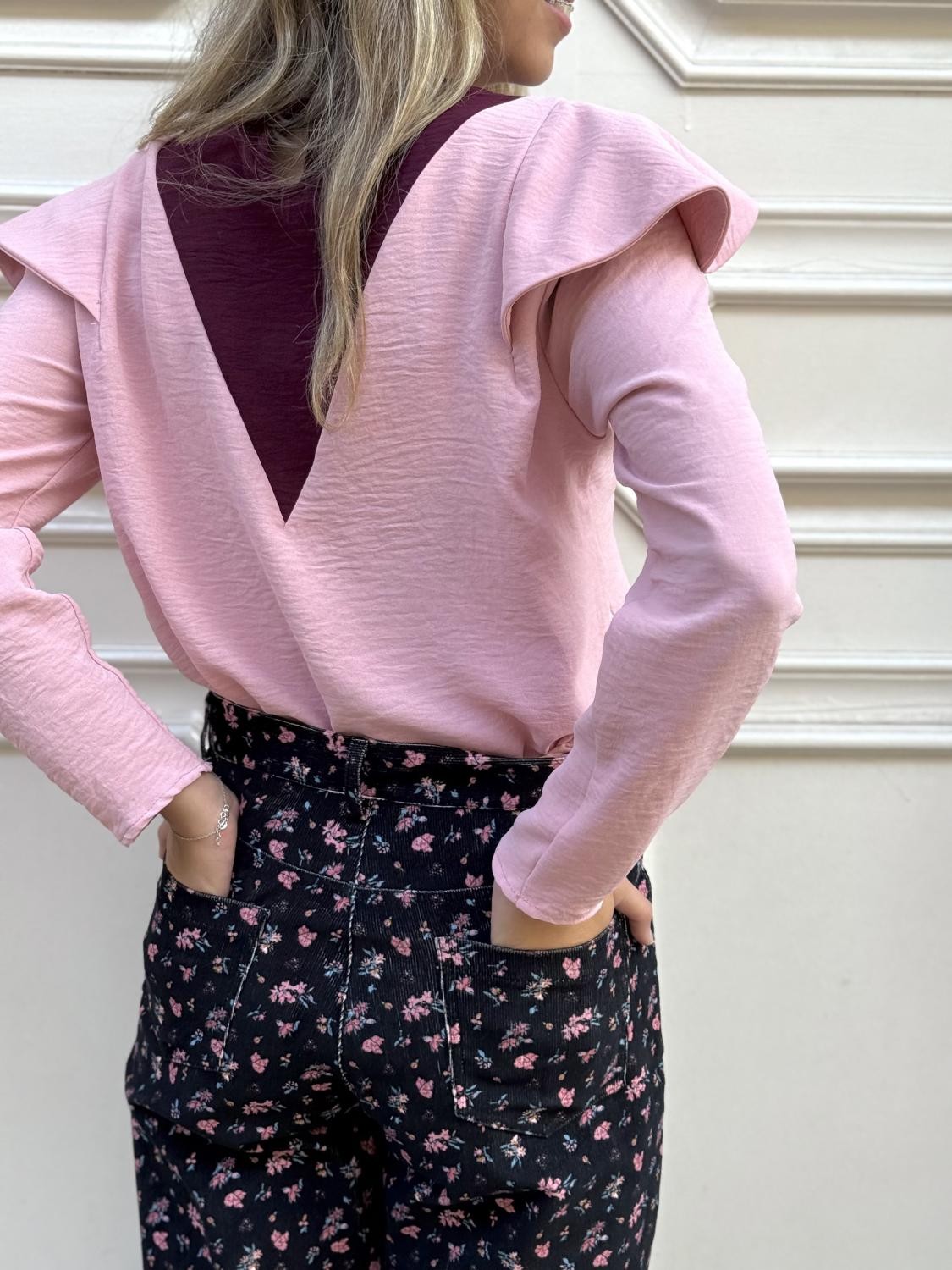 BLUSA PICO CONTRASTE V Rosa