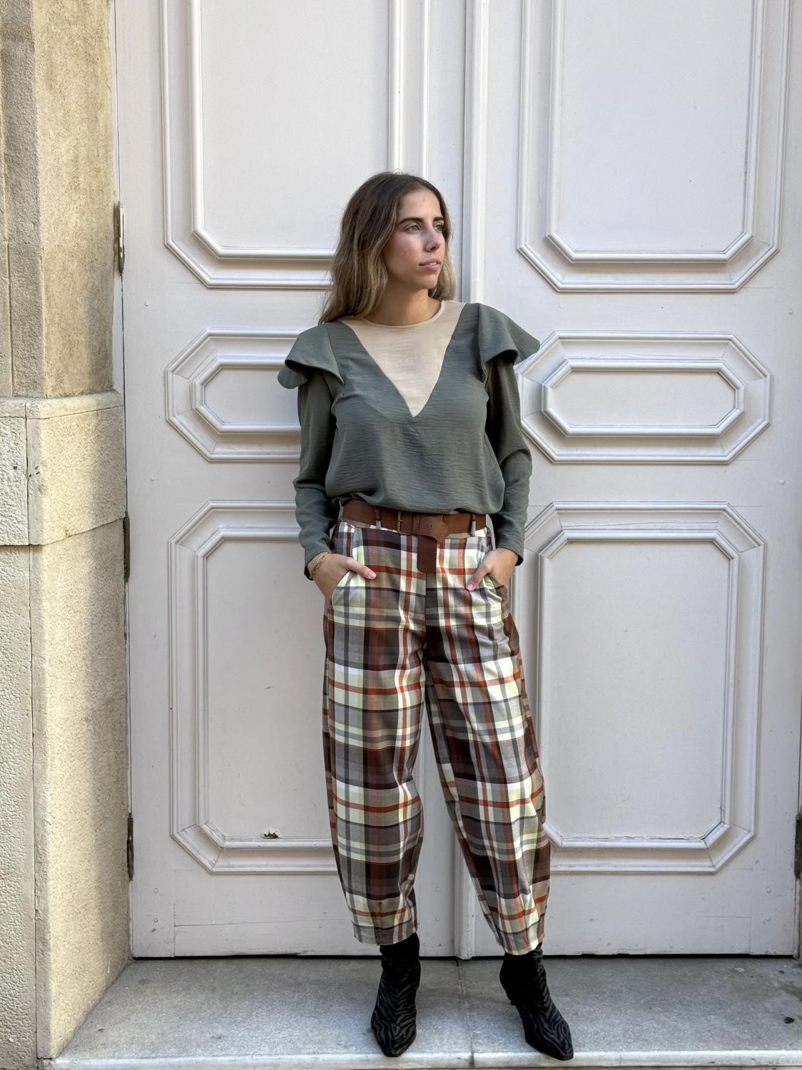 BLUSA PICO CONTRASTE V Verde