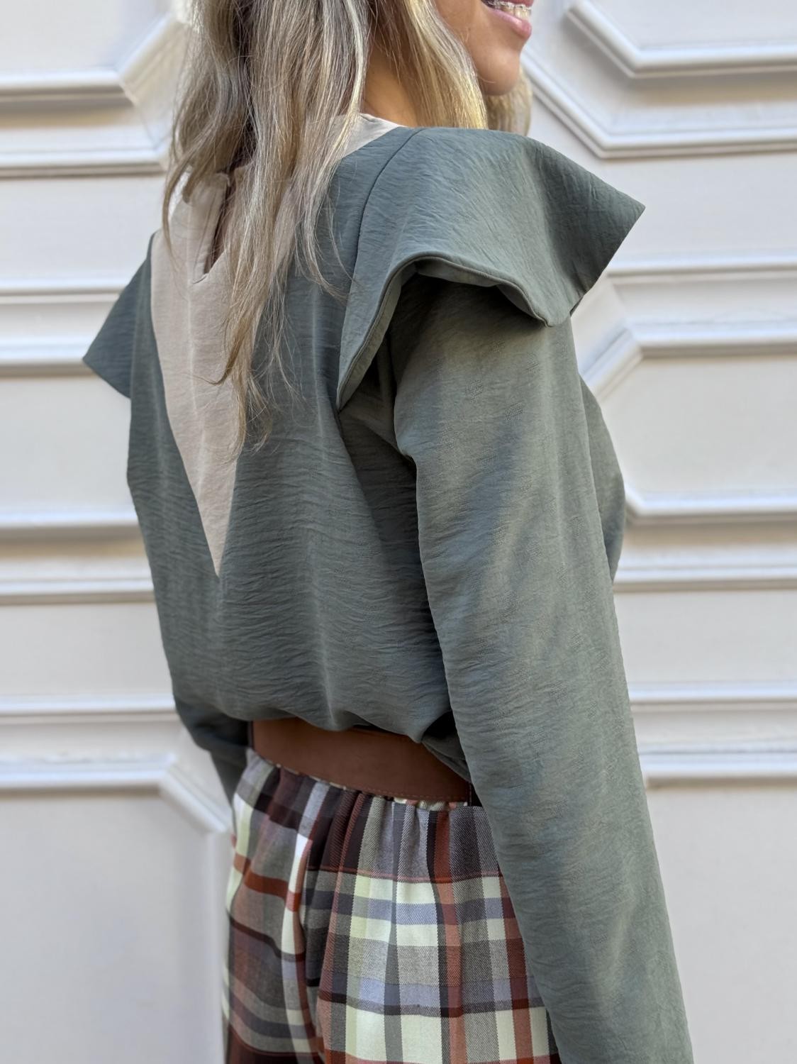 BLUSA PICO CONTRASTE V Verde