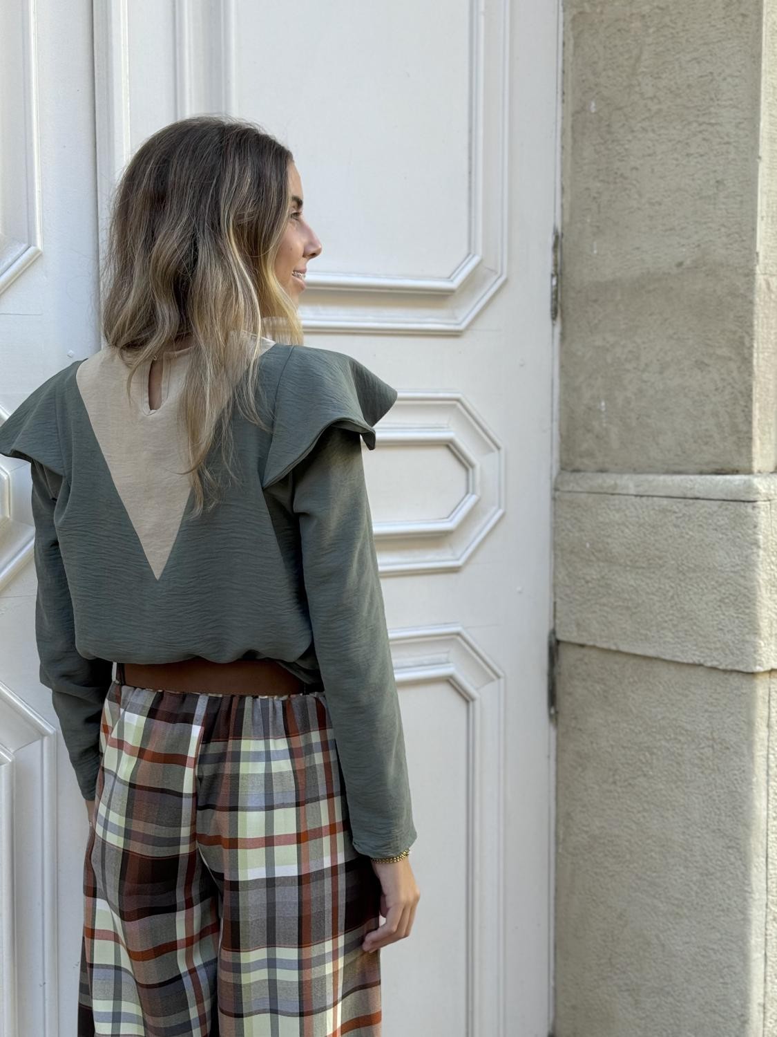 BLUSA PICO CONTRASTE V Verde