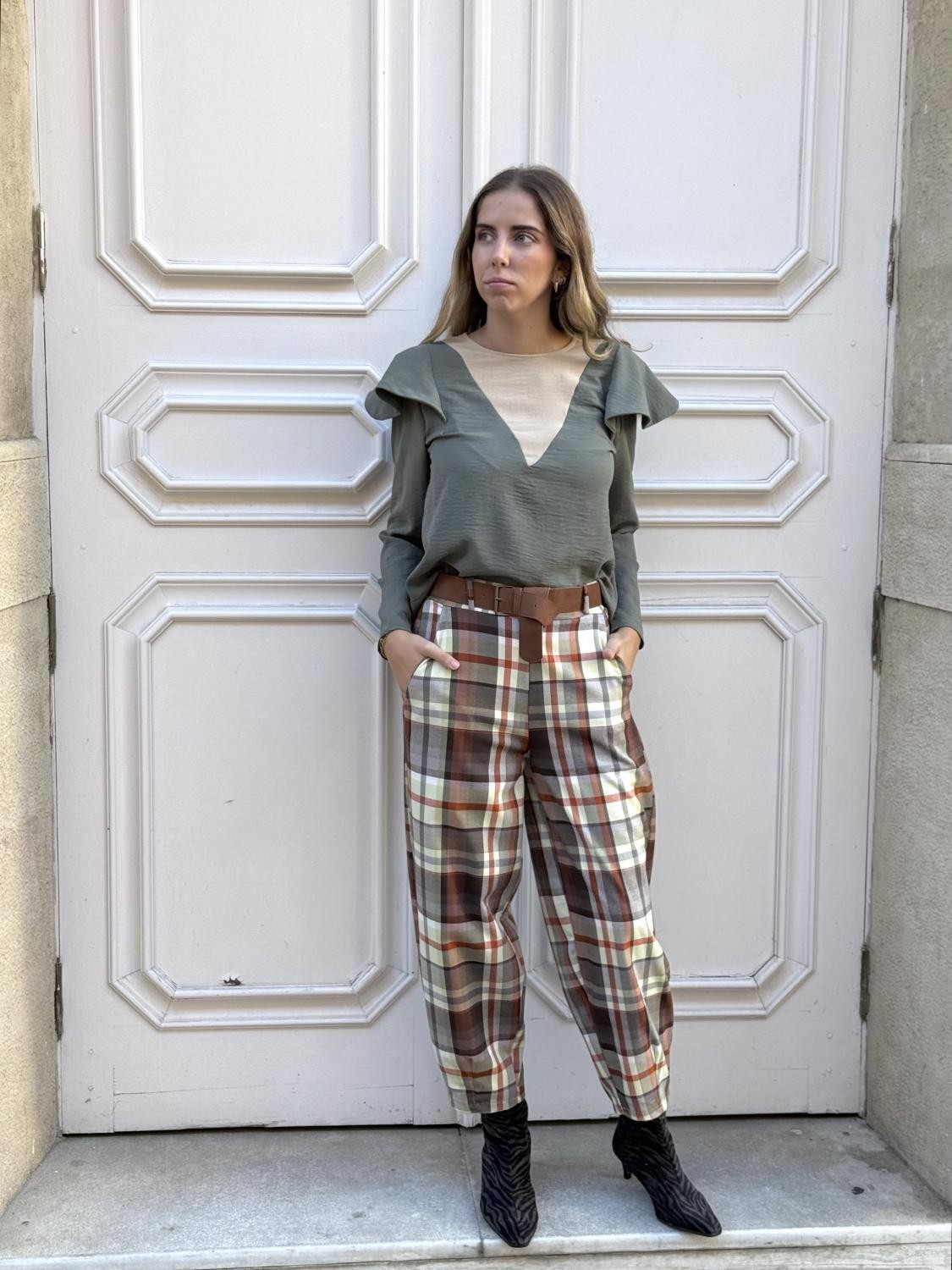 BLUSA PICO CONTRASTE V Verde