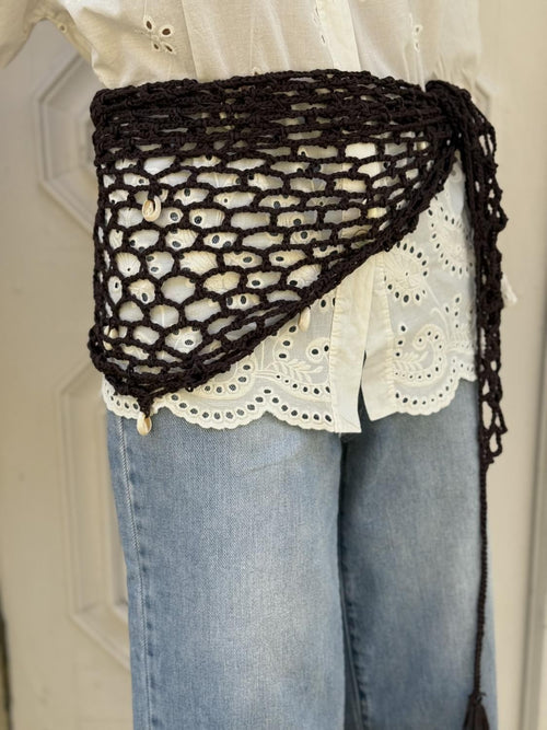 BANDANA REJILLA CROCHET COCO LOCO MARRÓN Marrón