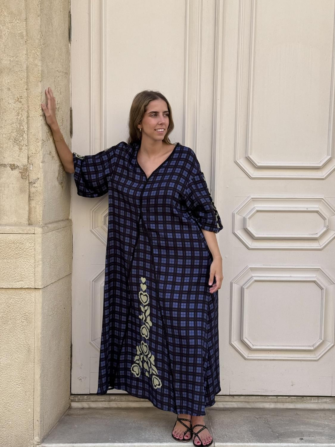 VESTIDO TÚNICA CORAZONES TARTÁN Azul
