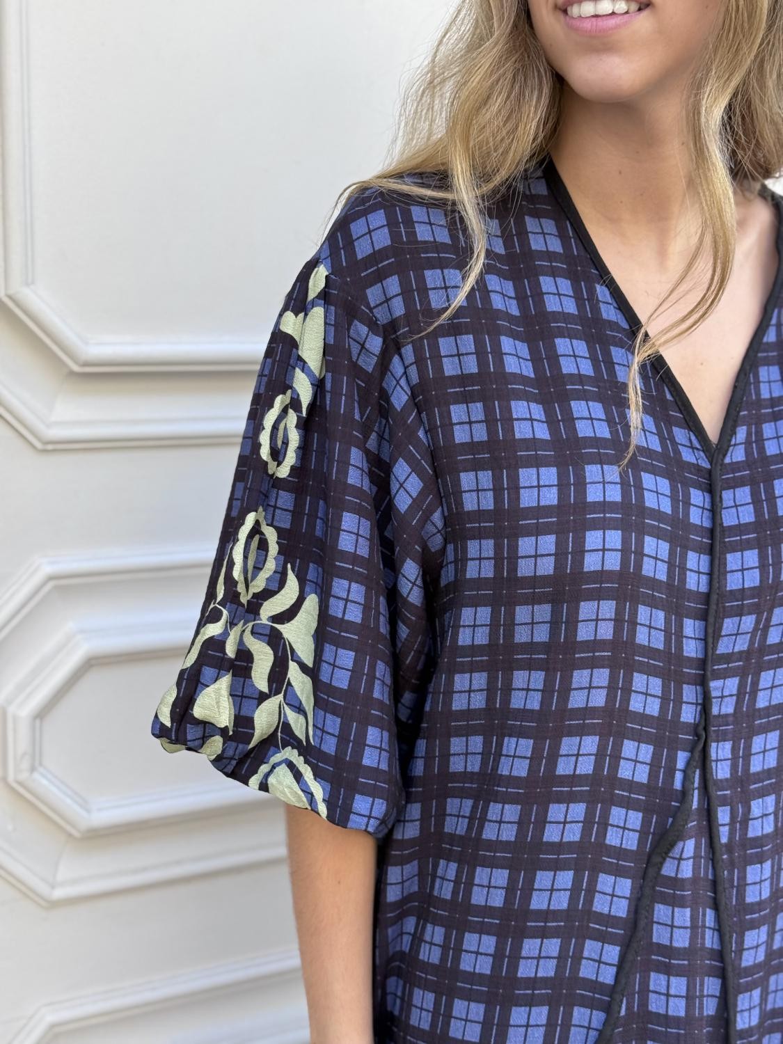 VESTIDO TÚNICA CORAZONES TARTÁN Azul