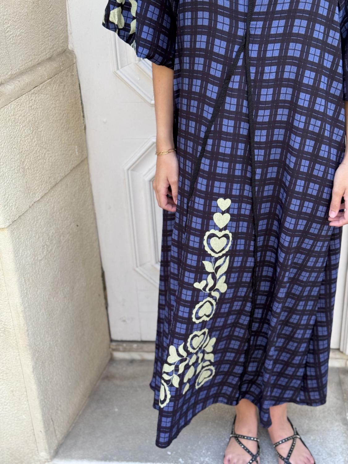 VESTIDO TÚNICA CORAZONES TARTÁN Azul