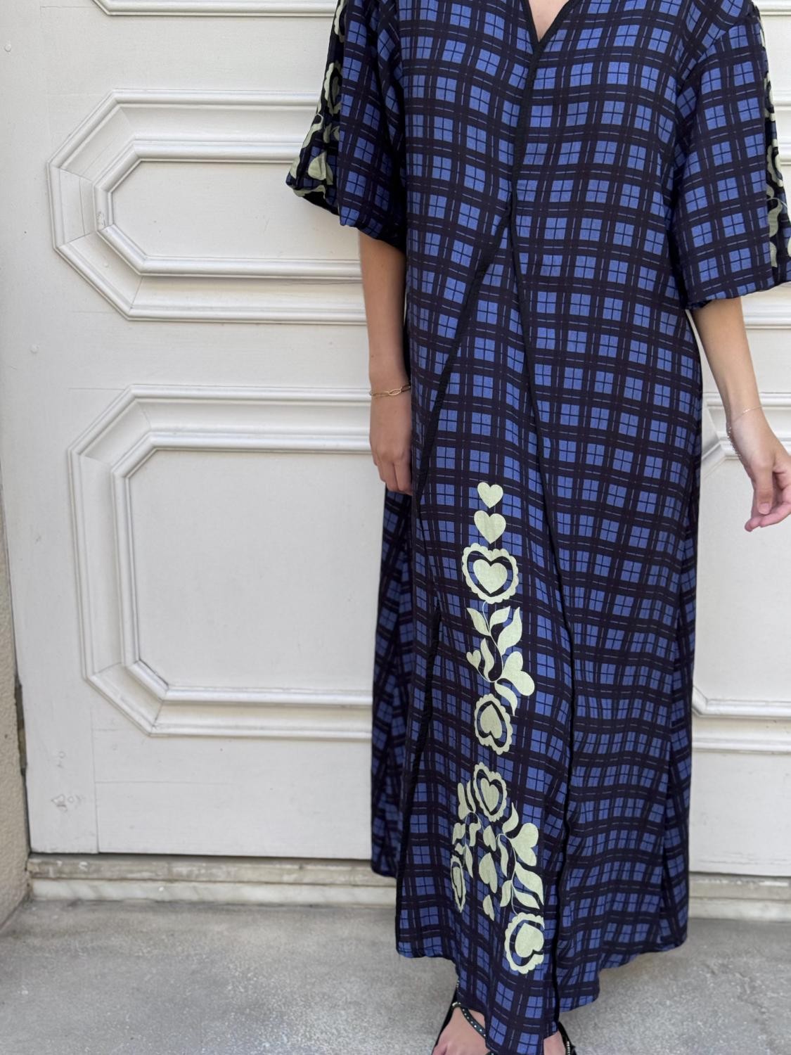 VESTIDO TÚNICA CORAZONES TARTÁN Azul