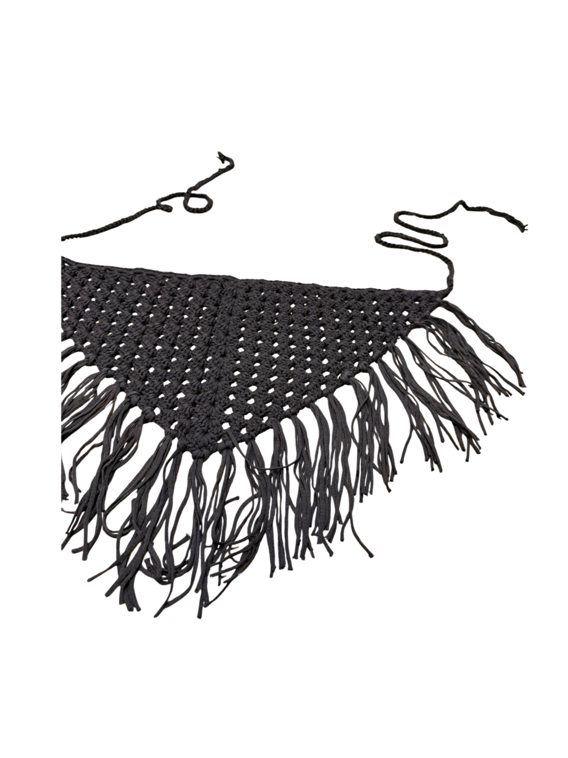 BANDANA MULTIFUNCIÓN CROCHÉ Y FLECOS MARRÓN Marrón