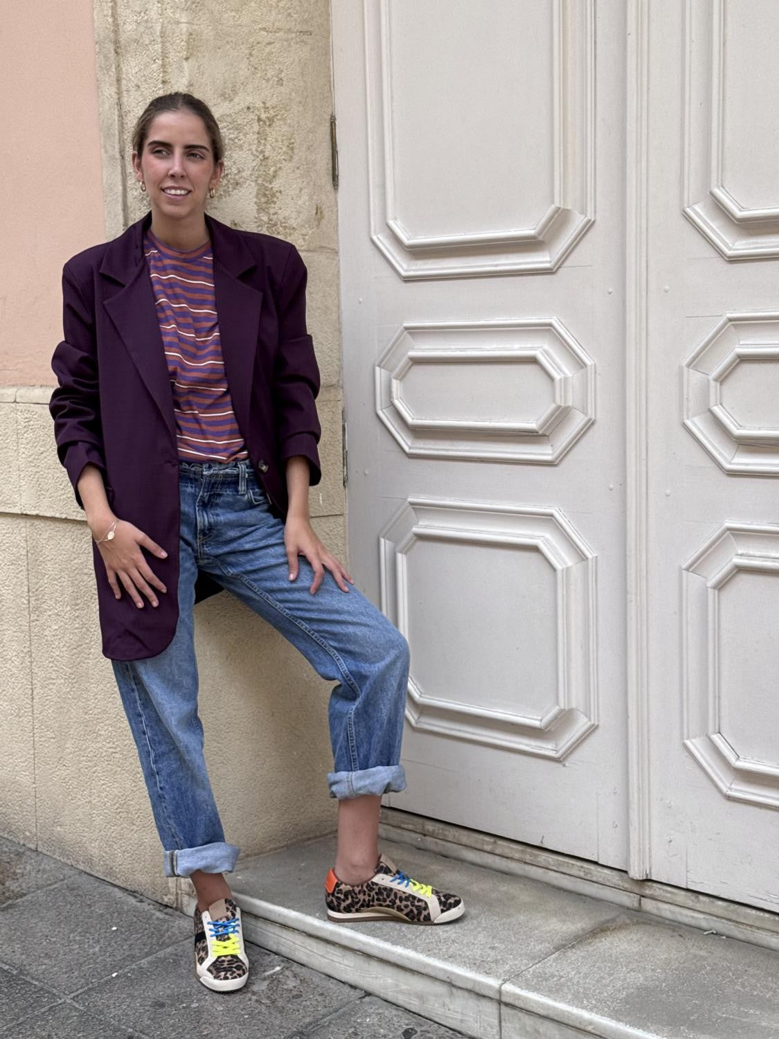 BLAZER OVERSIZE BASIC CLUB Burdeos