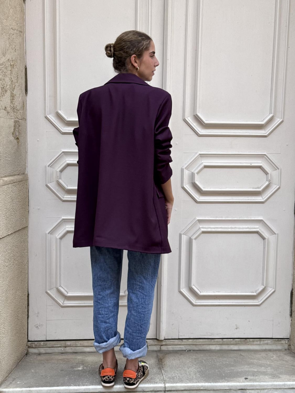BLAZER OVERSIZE BASIC CLUB Burdeos