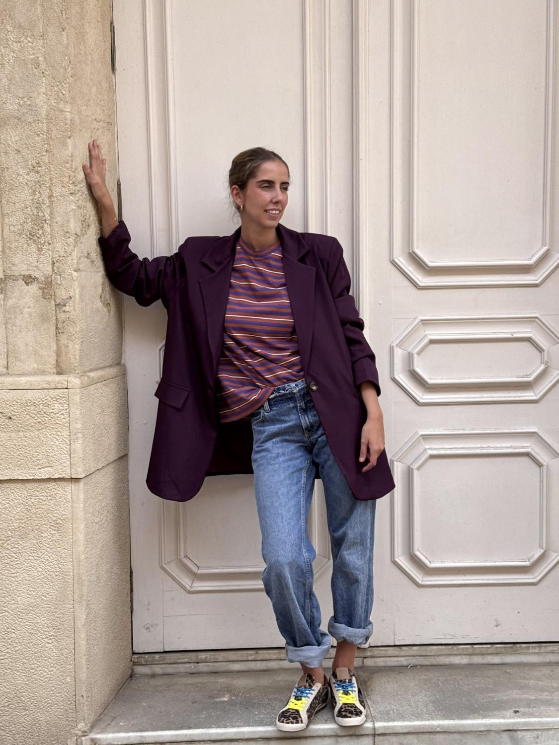 BLAZER OVERSIZE BASIC CLUB Burdeos
