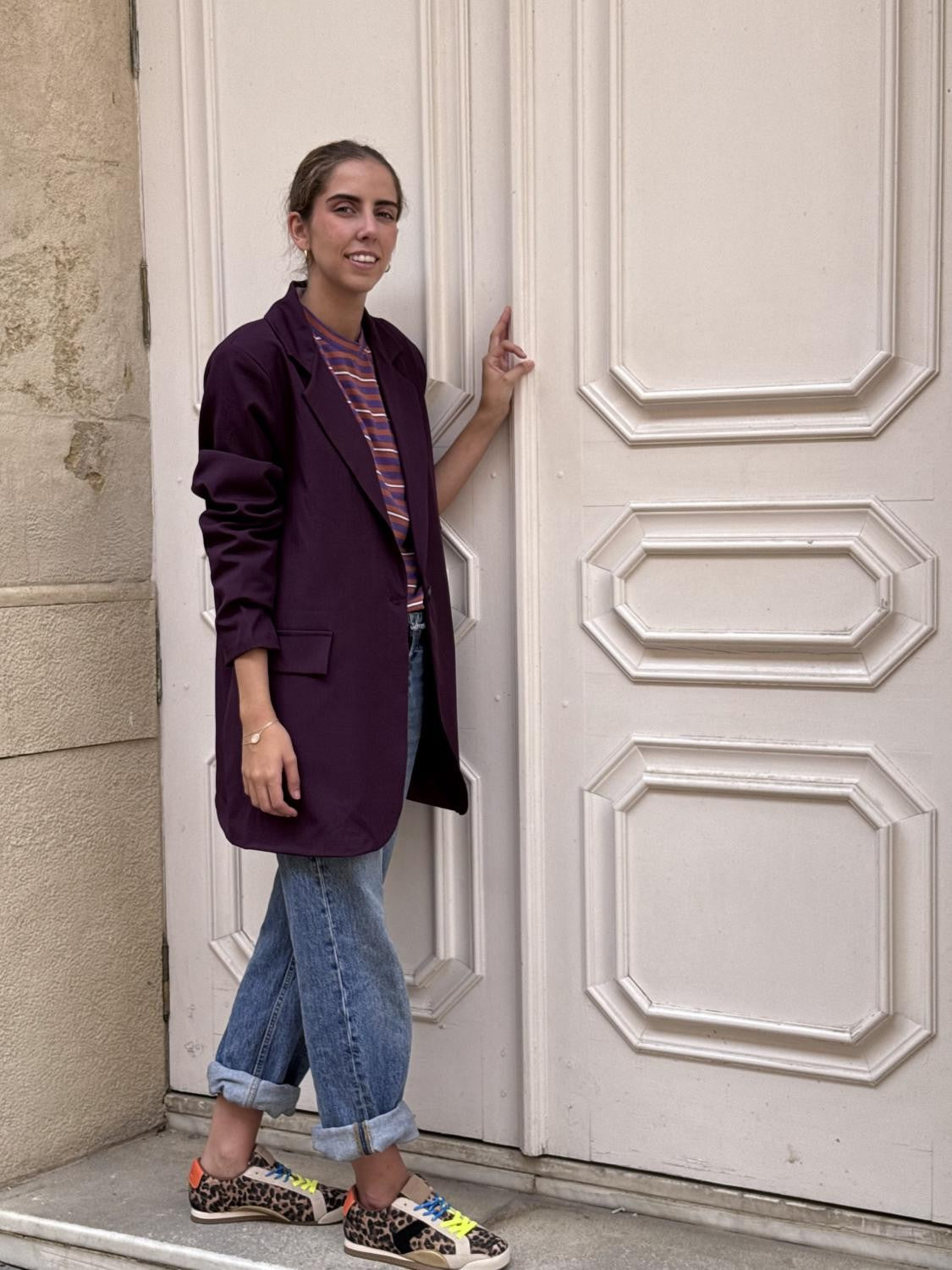 BLAZER OVERSIZE BASIC CLUB Burdeos