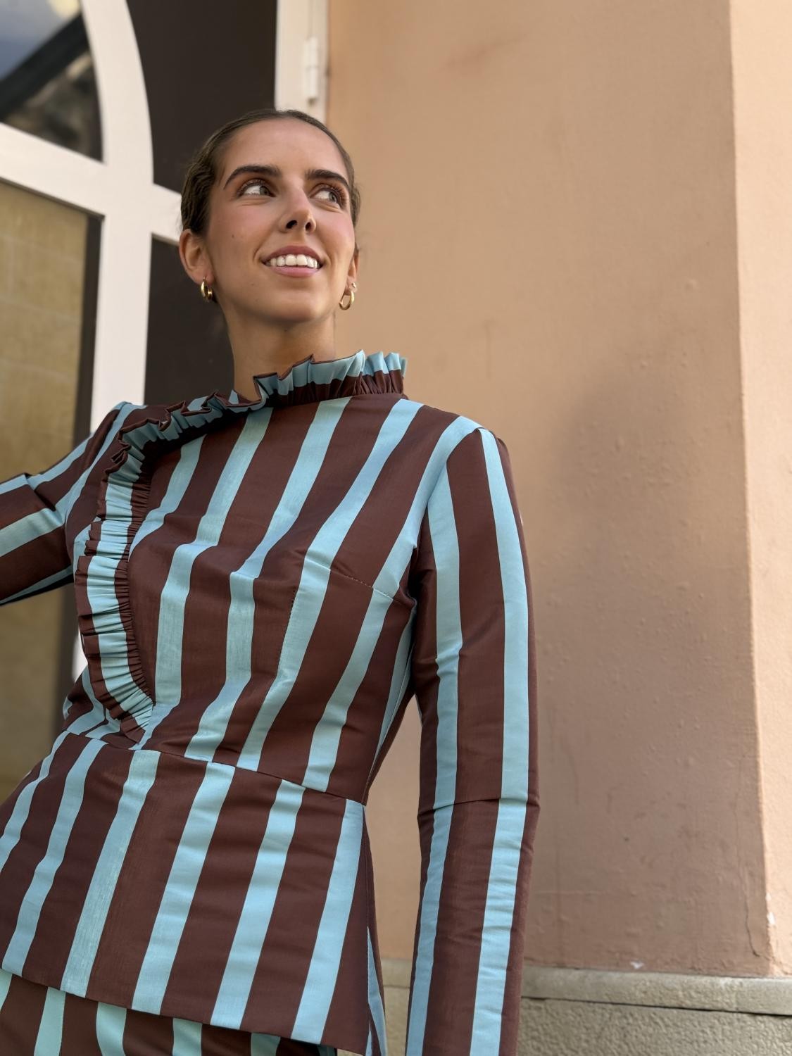 BLUSA INVITADA RAYAS REVERIE Turquesa