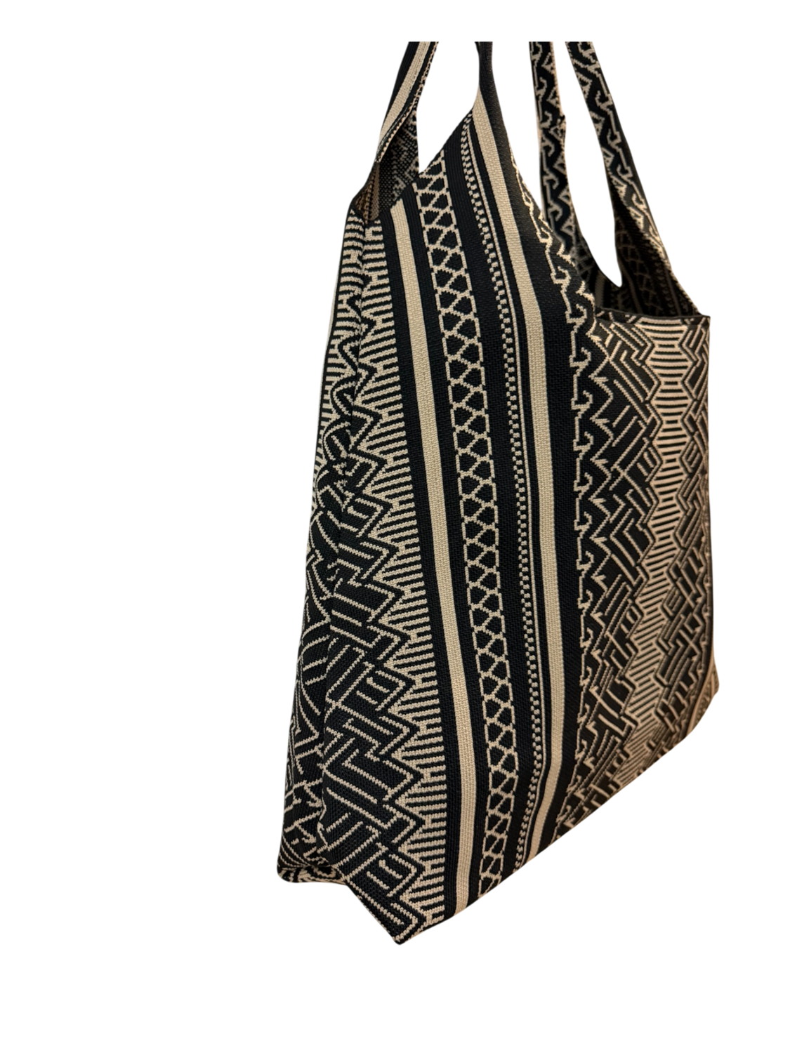 BOLSO SHOOPER TEJIDO Negro