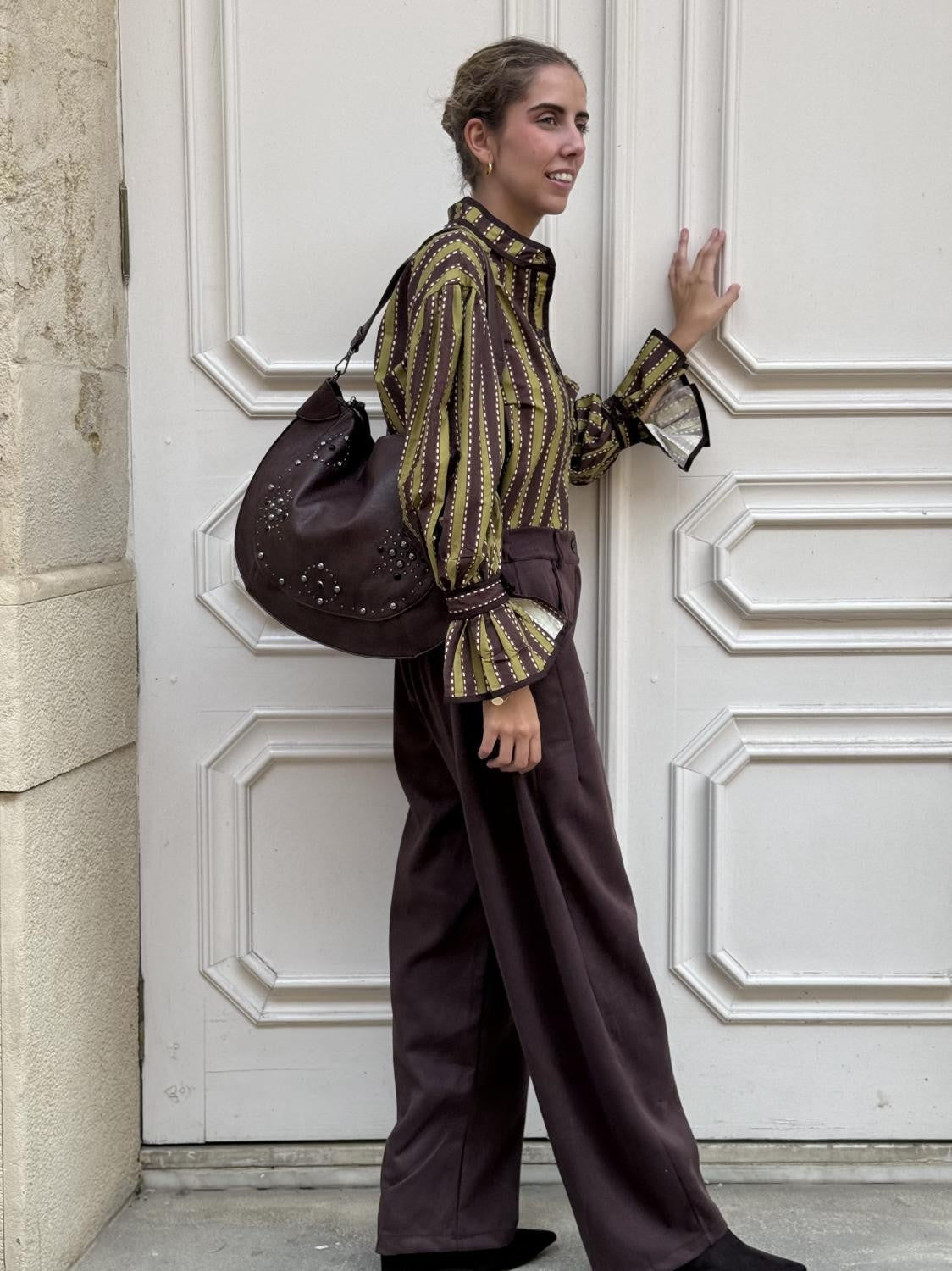 BOLSO EFECTO PIEL TACHAS CANALLA Marrón
