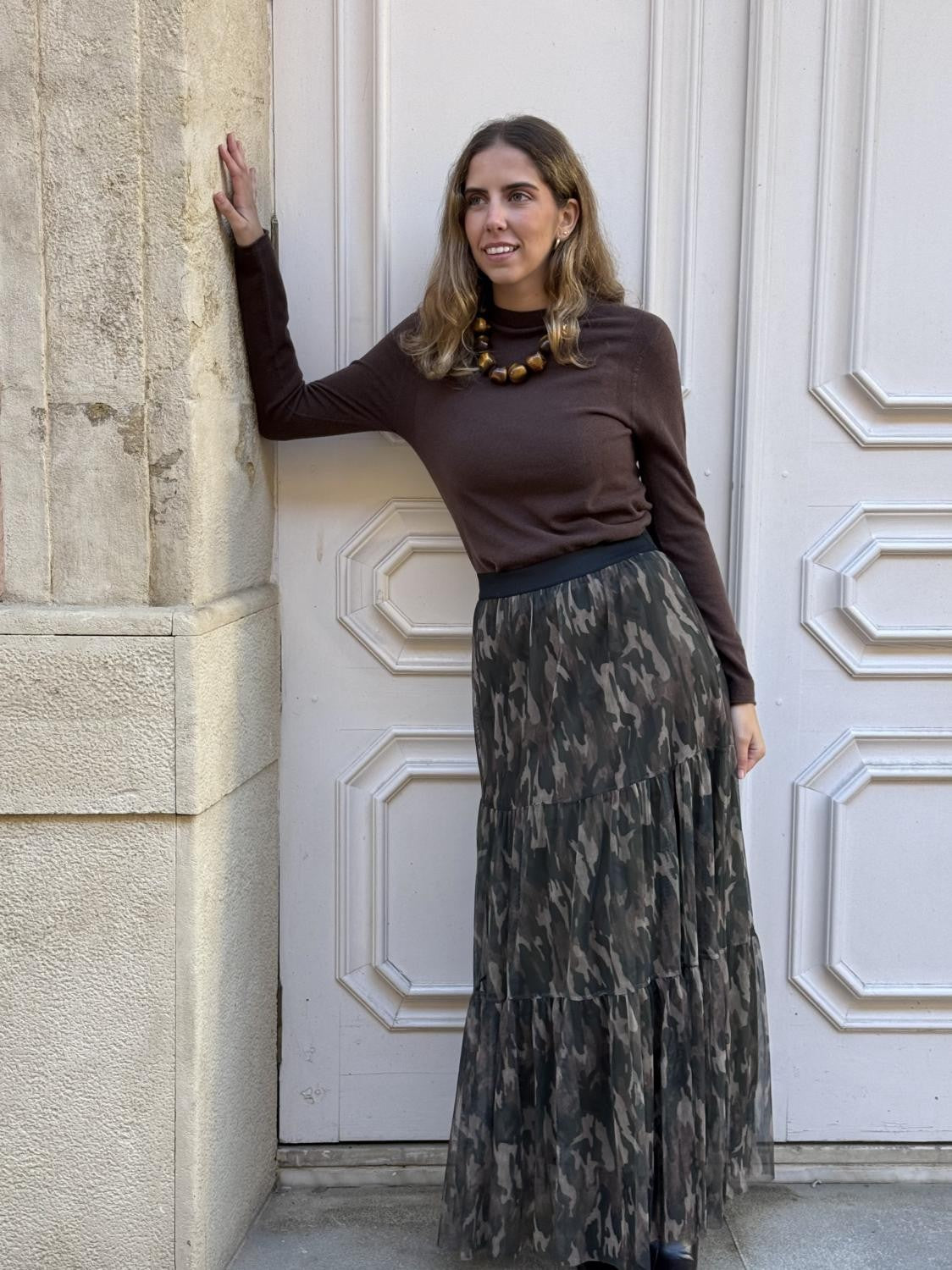 FALDA DE TUL ESTAMPADA MILITAR LA INDOMABLE - VERDE