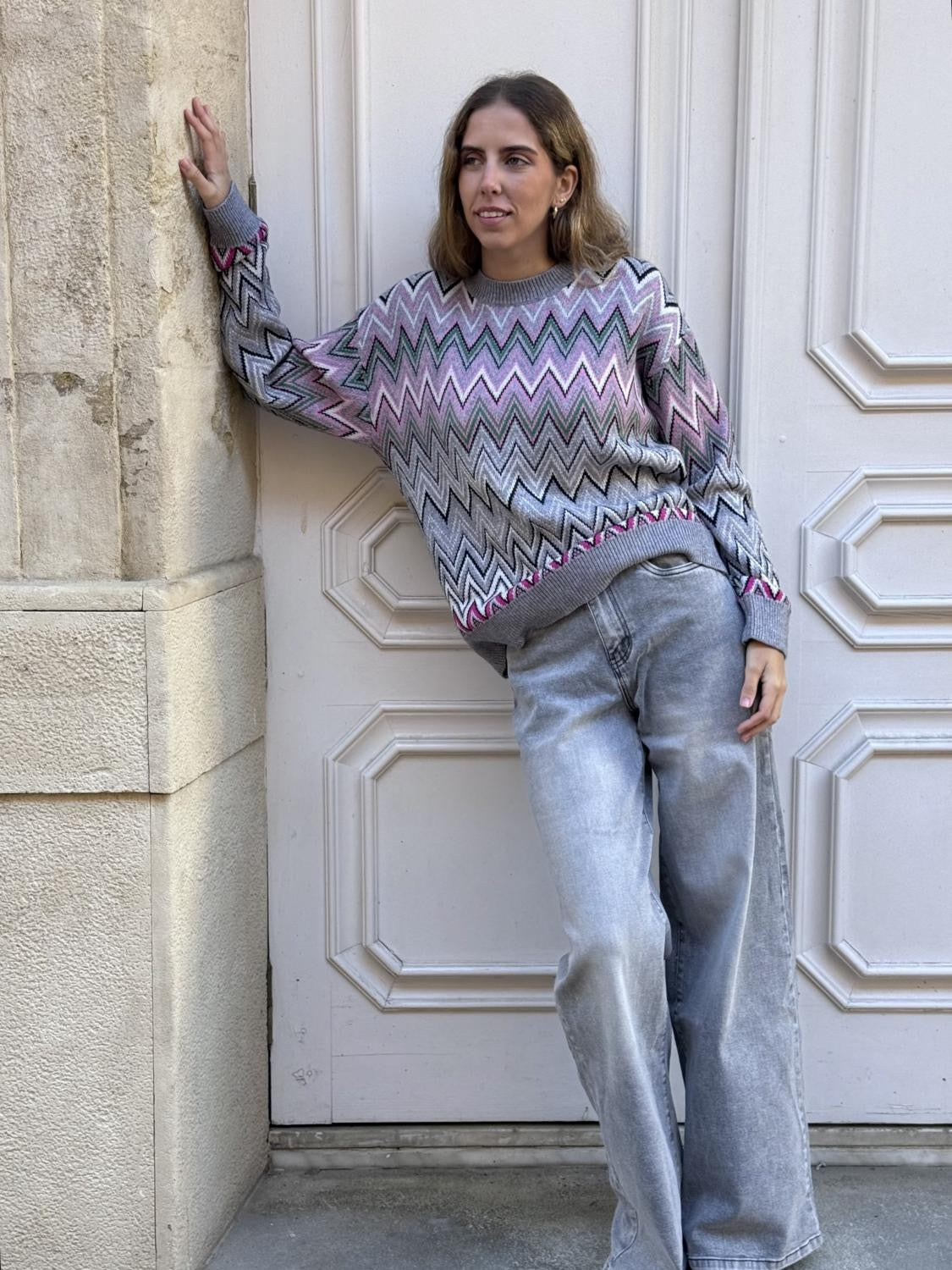 JERSEY ZIGZAG PUNTO ELECTROCÁRDIOGRAMA - GRIS