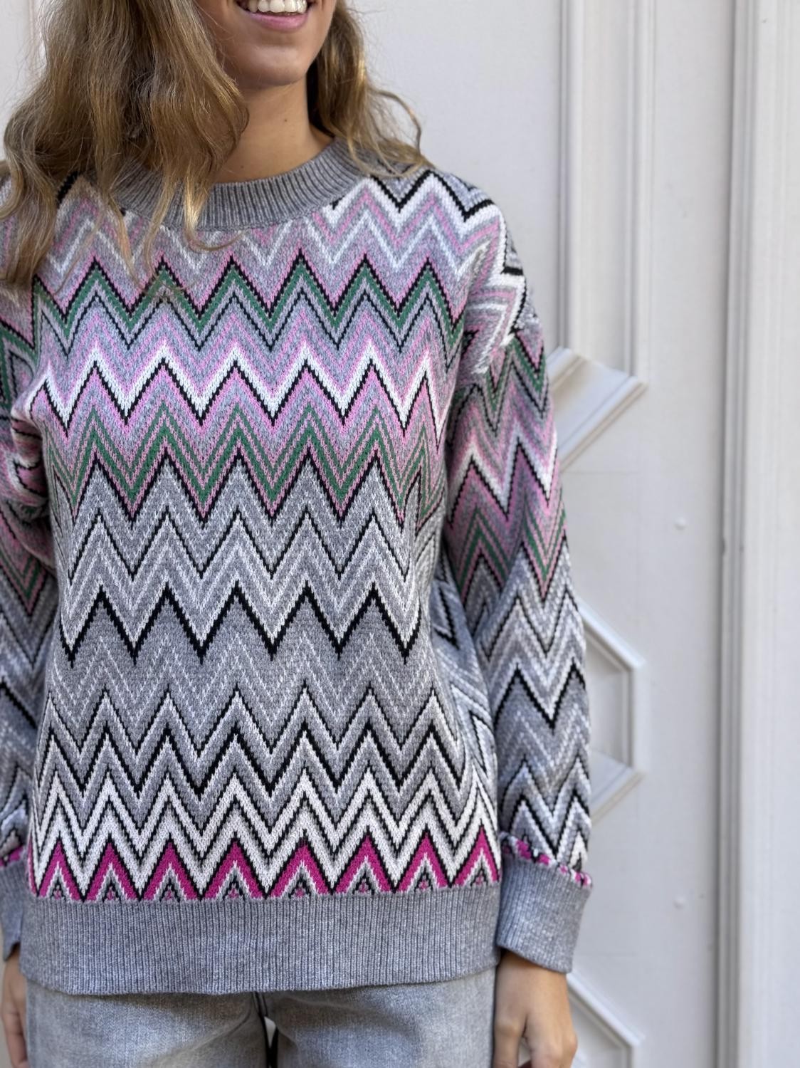 JERSEY ZIGZAG PUNTO ELECTROCÁRDIOGRAMA - GRIS
