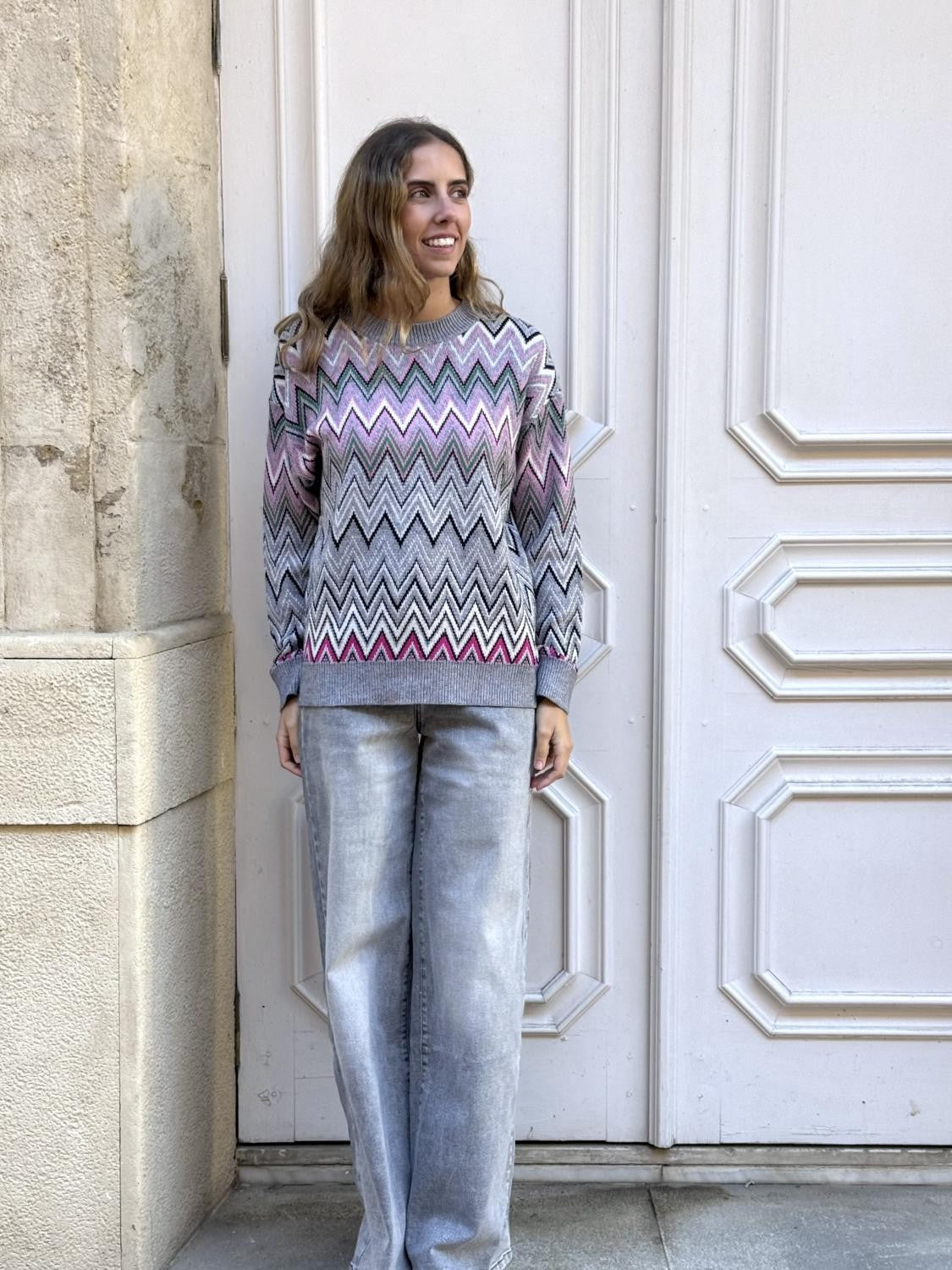 JERSEY ZIGZAG PUNTO ELECTROCÁRDIOGRAMA - GRIS
