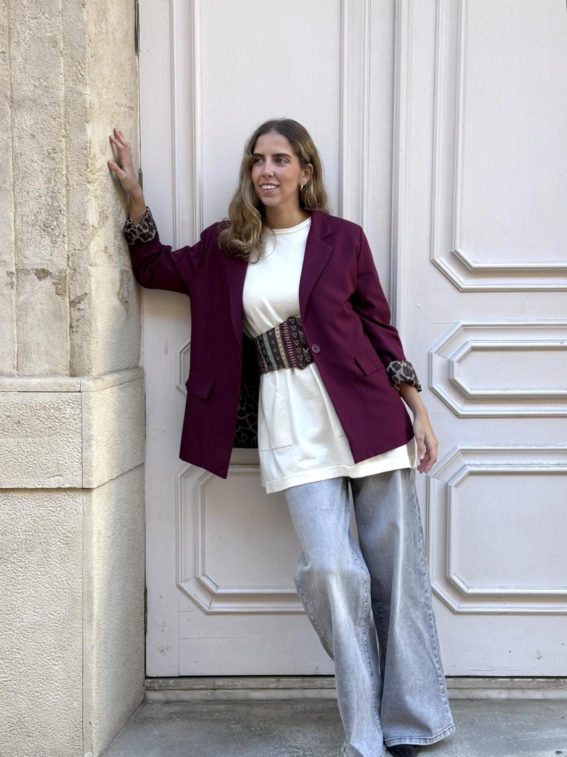 BLAZER BÁSICA FIERA DISCRETA - BURDEOS