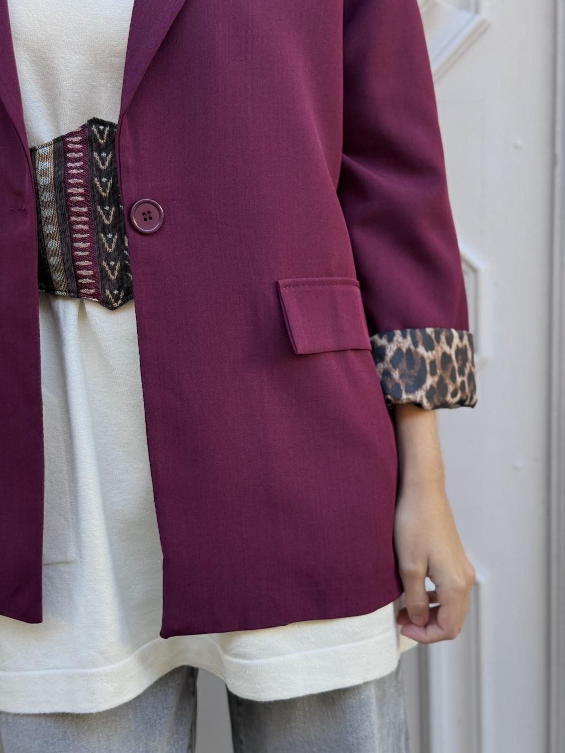 BLAZER BÁSICA FIERA DISCRETA - BURDEOS