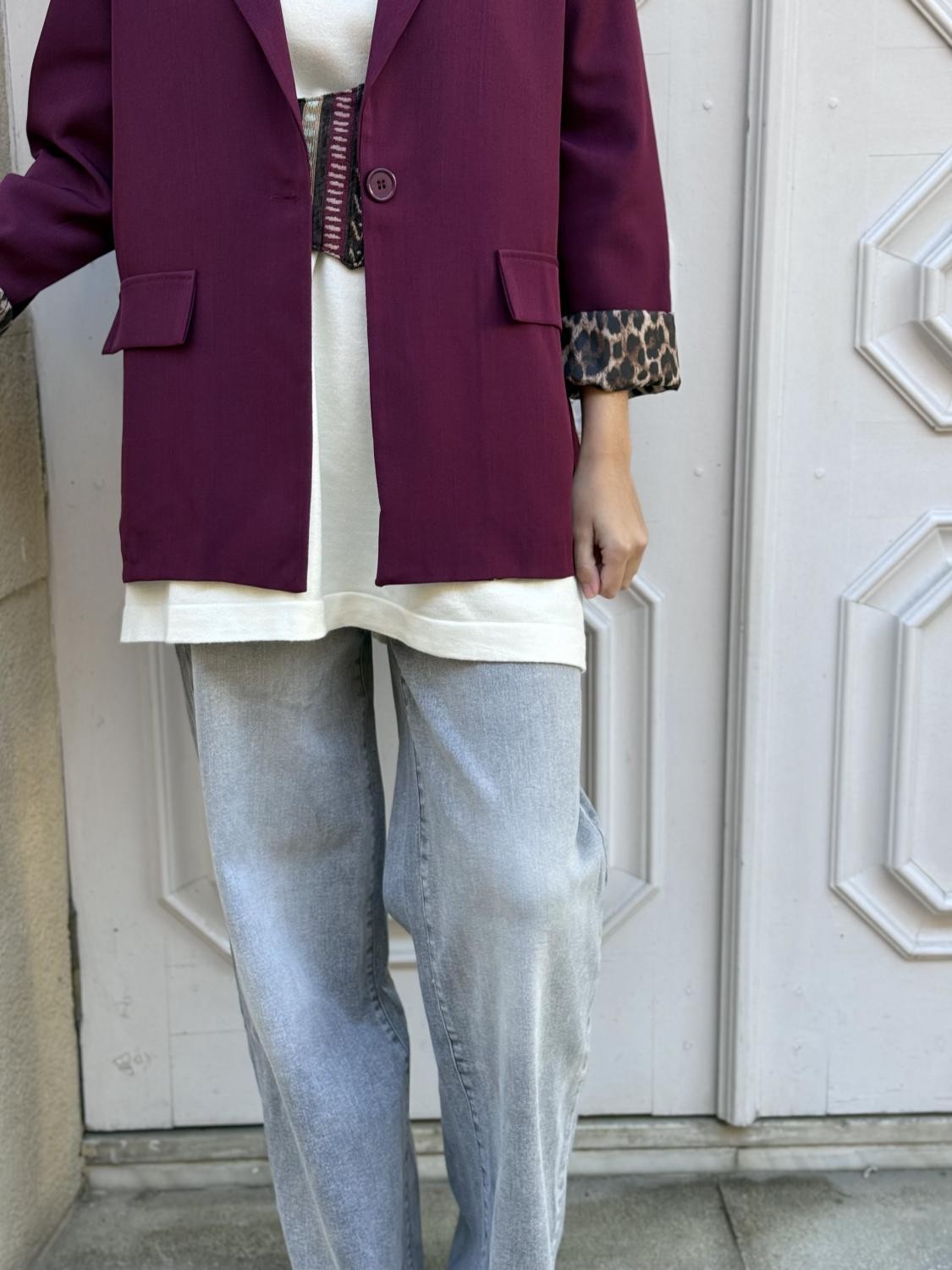 BLAZER BÁSICA FIERA DISCRETA - BURDEOS