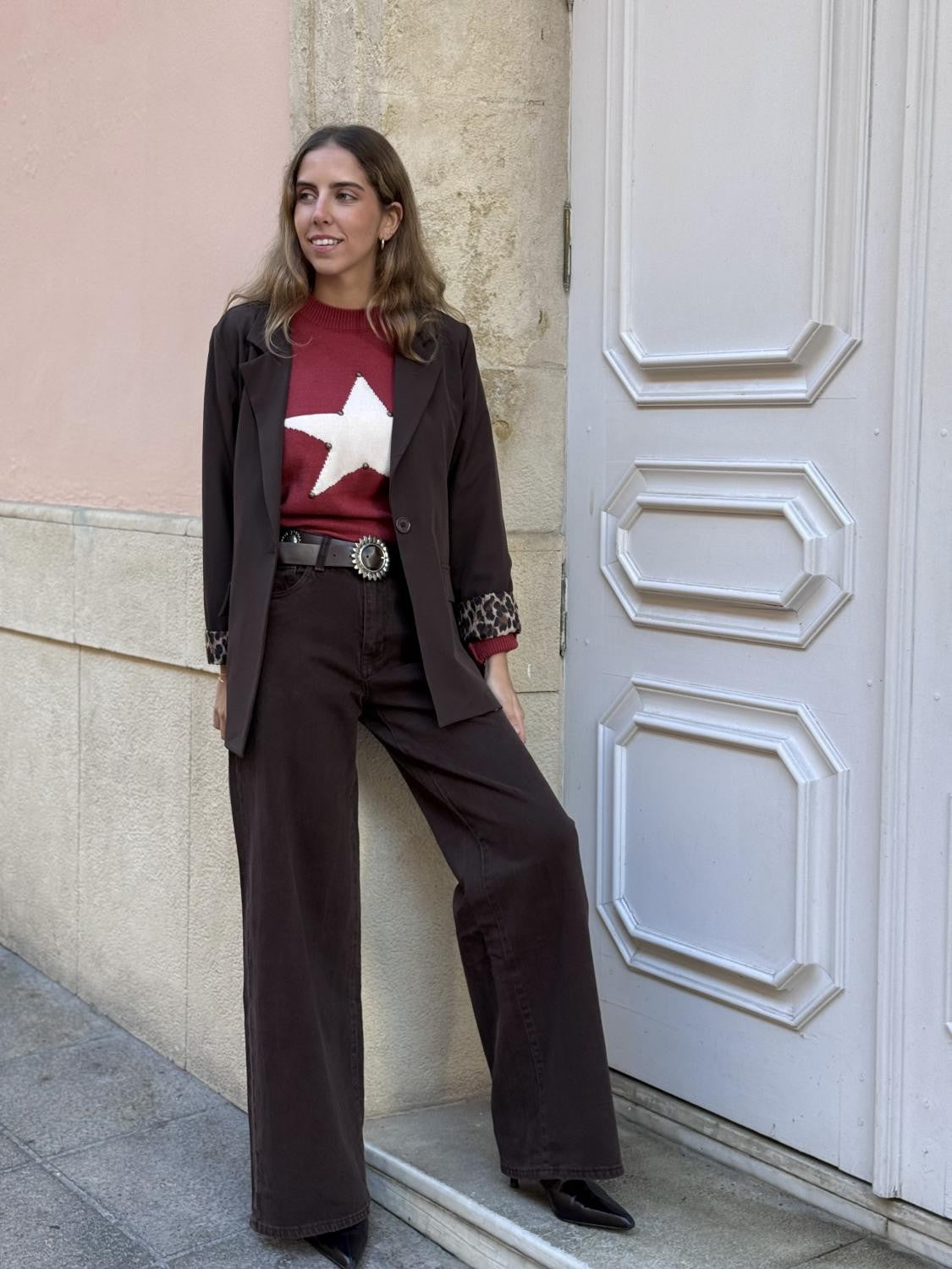 BLAZER BÁSICA FIERA DISCRETA - MARRÓN