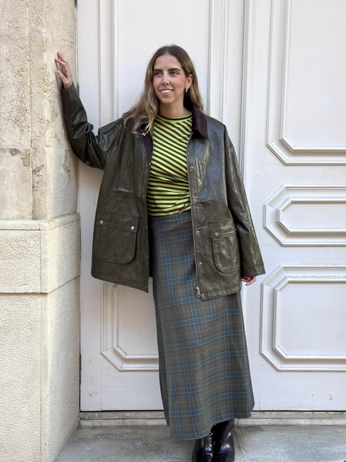 CHAQUETA EFECTO PIEL LA HEREDERA - VERDE