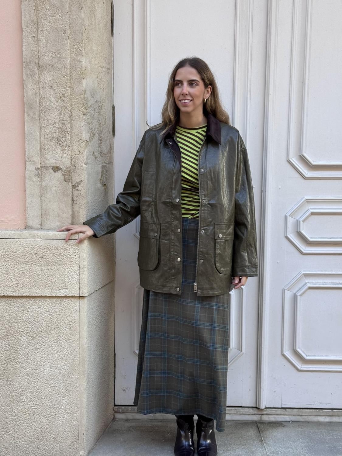 CHAQUETA EFECTO PIEL LA HEREDERA - VERDE