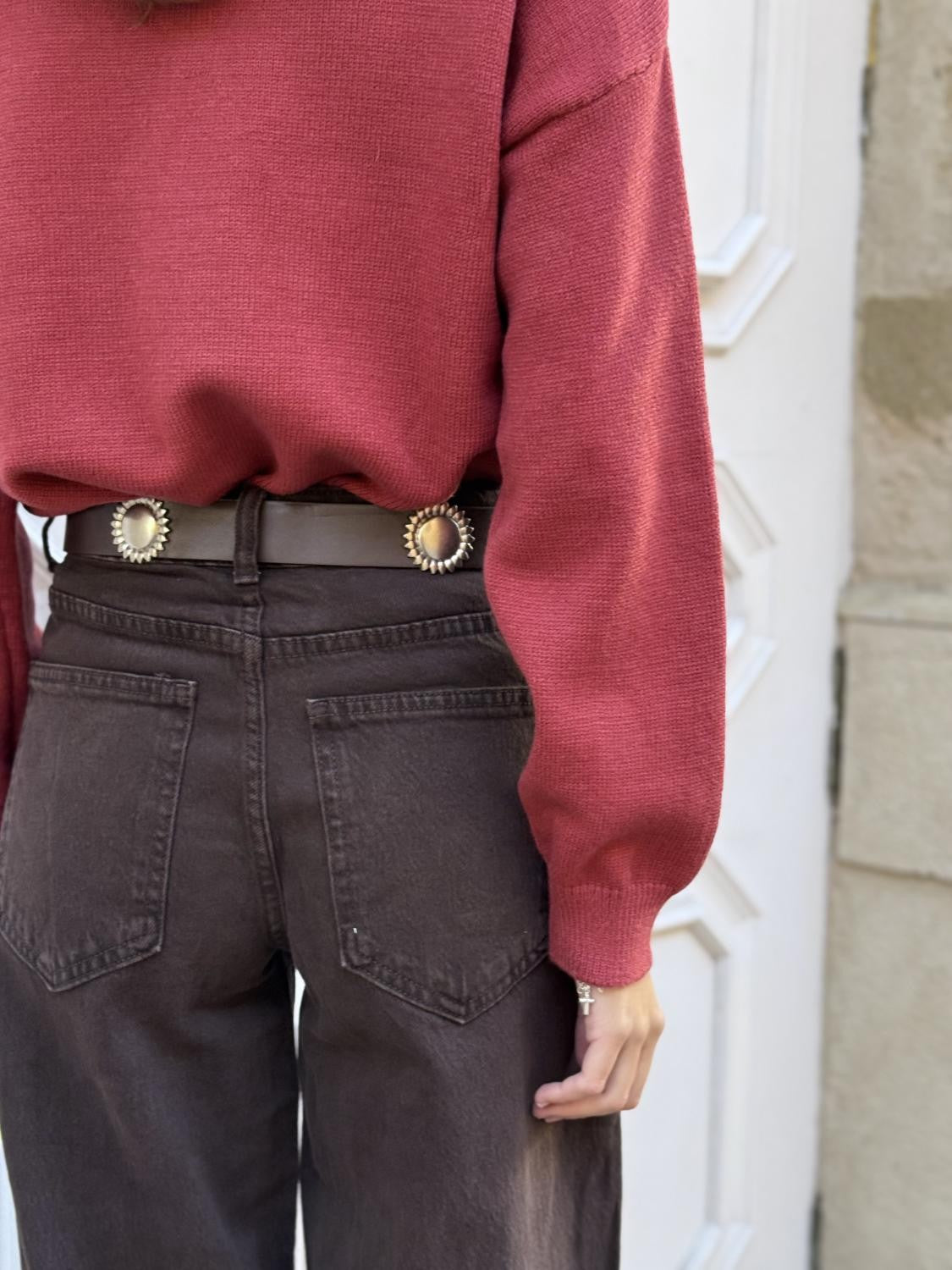 PANTALÓN VAQUERO WIDE LEG VIEJA GLORIA - MARRÓN