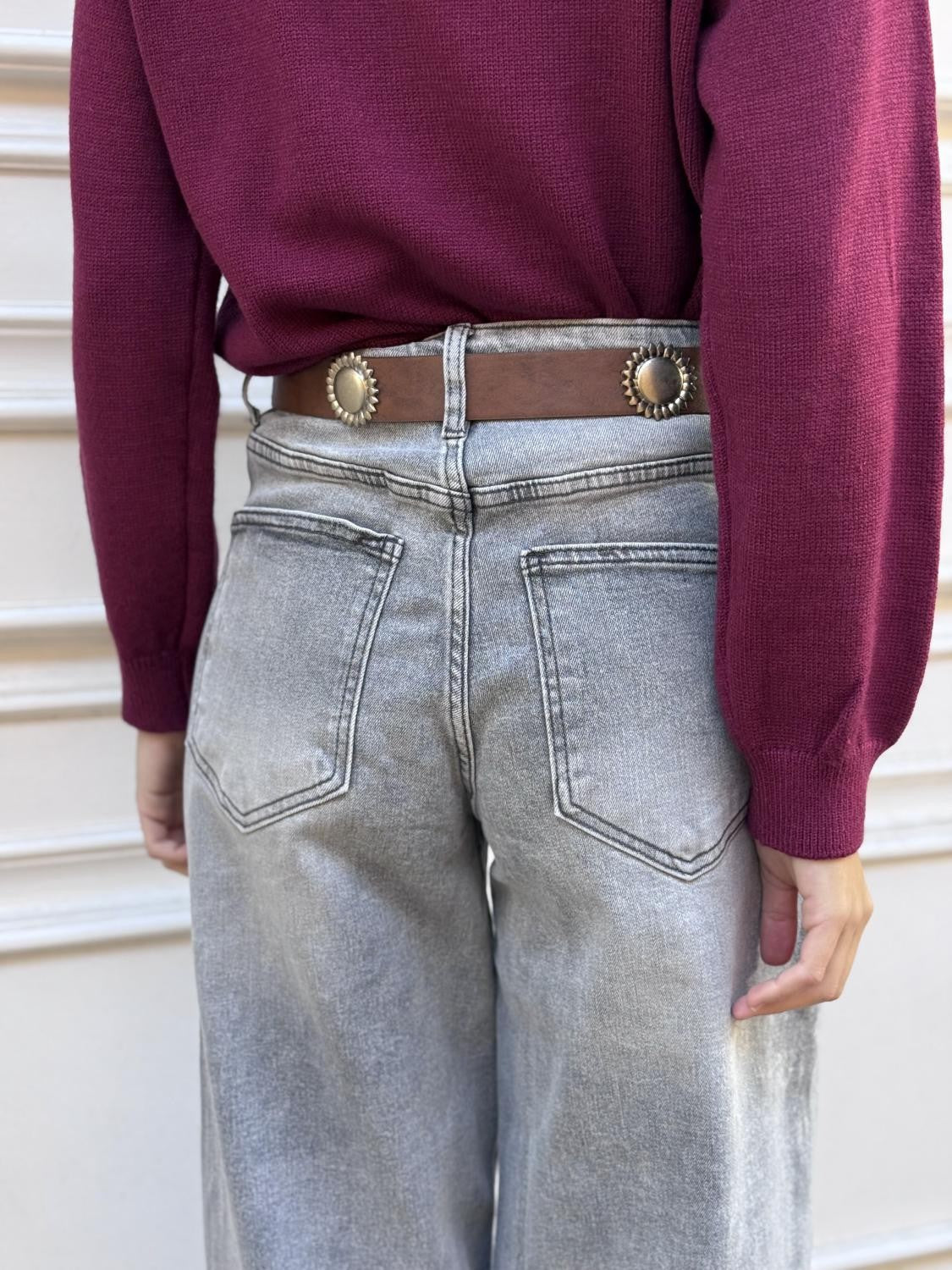 PANTALÓN VAQUERO WIDE LEG VIEJA GLORIA - GRIS