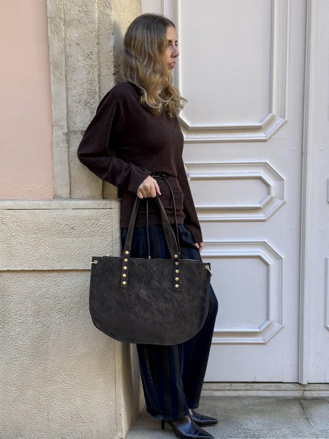 BOLSO SHOPPER EFECTO PIEL LA TODOTERRENO - MARRÓN