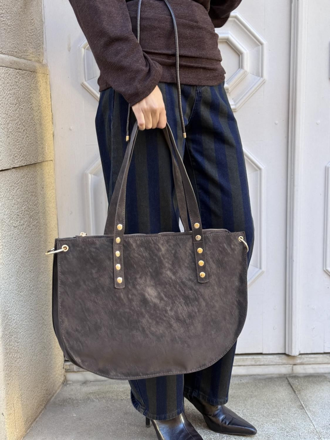 BOLSO SHOPPER EFECTO PIEL LA TODOTERRENO - MARRÓN
