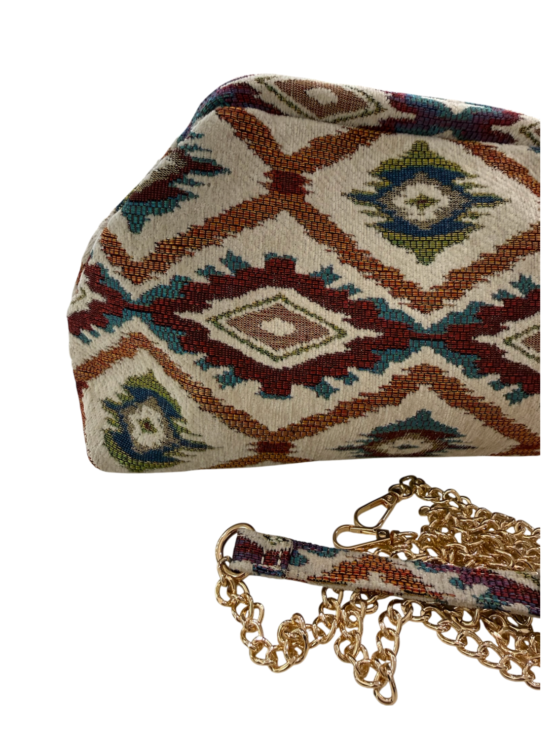 BOLSO CARTERA TAPICERIA ÉTNICO - BEIGE