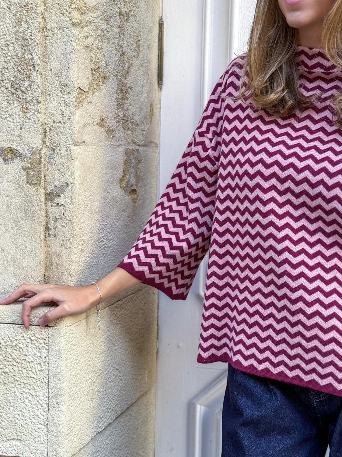 JERSEY ZIGZAG DE PUNTO ZIGGY - ROSA