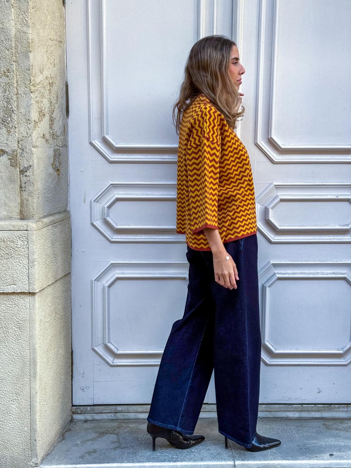 JERSEY ZIGZAG DE PUNTO ZIGGY - MOSTAZA