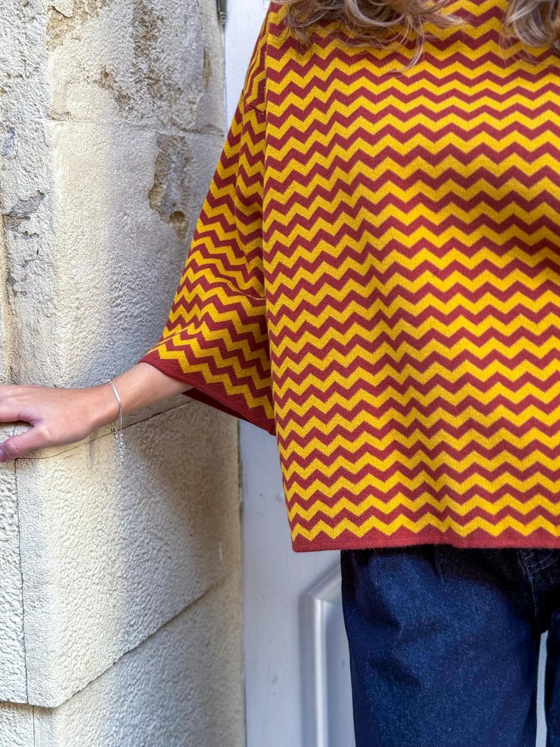 JERSEY ZIGZAG DE PUNTO ZIGGY - MOSTAZA