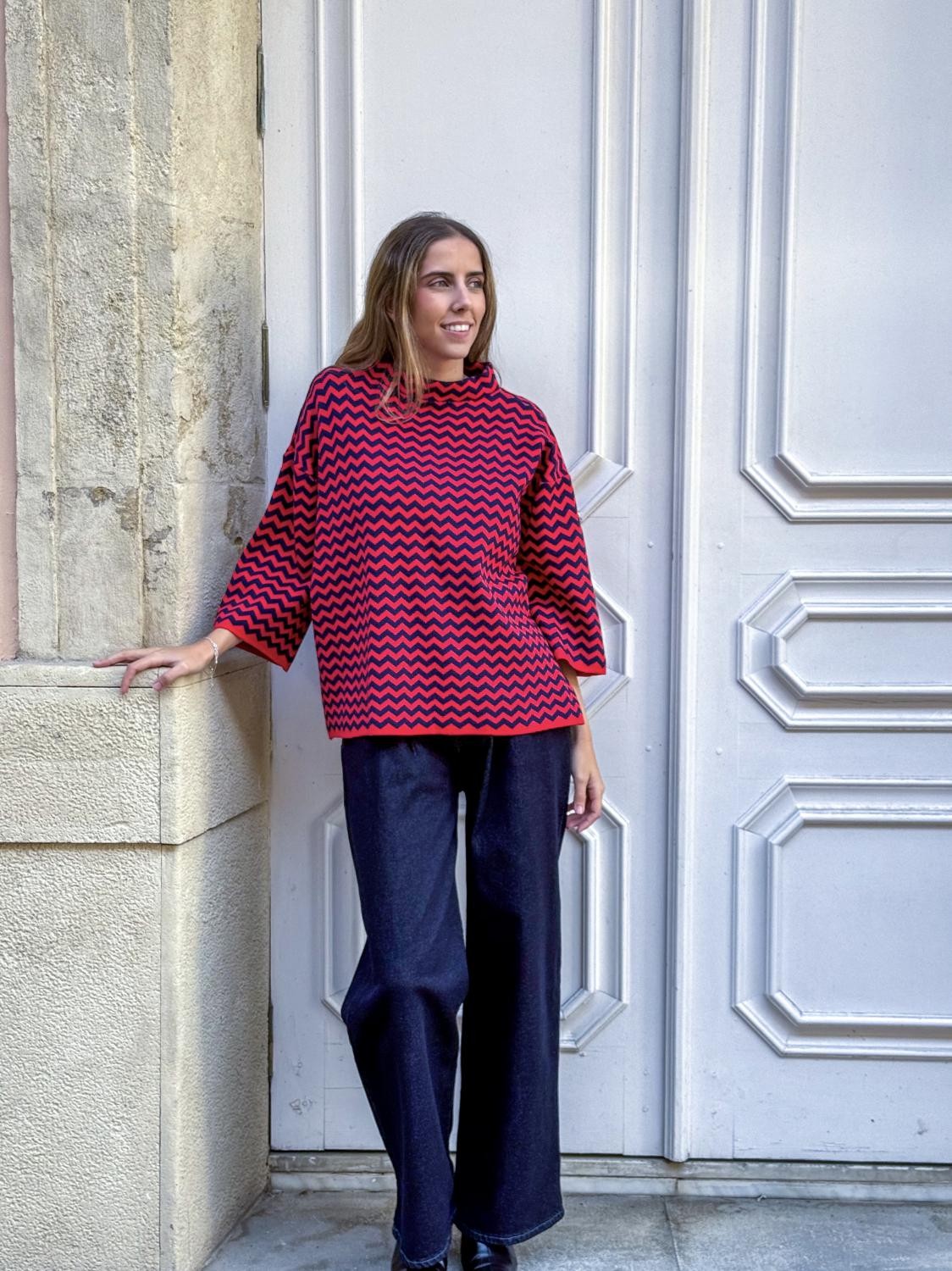 JERSEY ZIGZAG DE PUNTO ZIGGY - ROJO