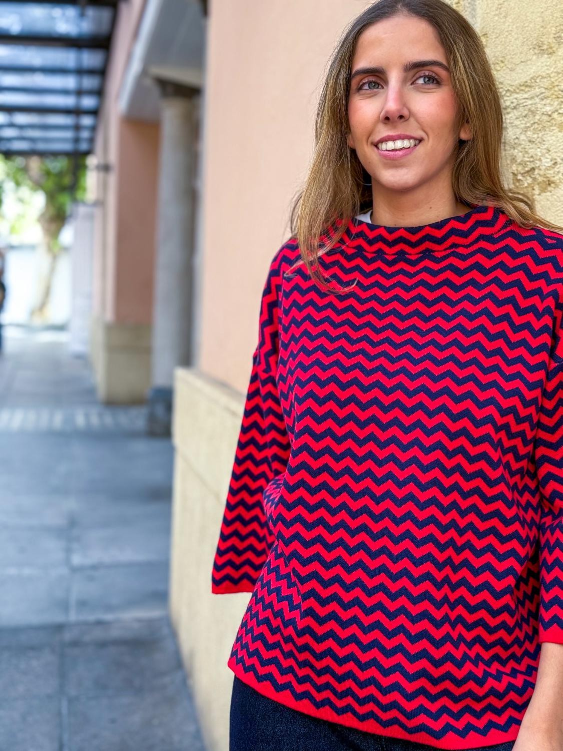 JERSEY ZIGZAG DE PUNTO ZIGGY - ROJO