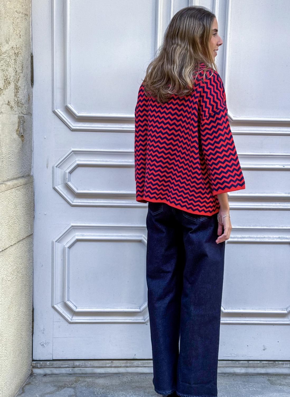 JERSEY ZIGZAG DE PUNTO ZIGGY - ROJO
