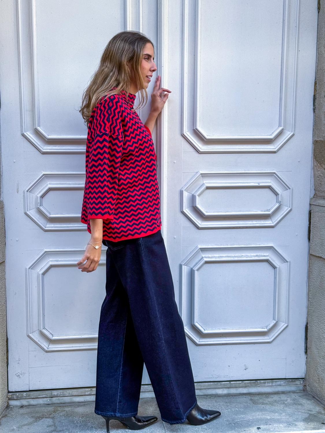 JERSEY ZIGZAG DE PUNTO ZIGGY - ROJO