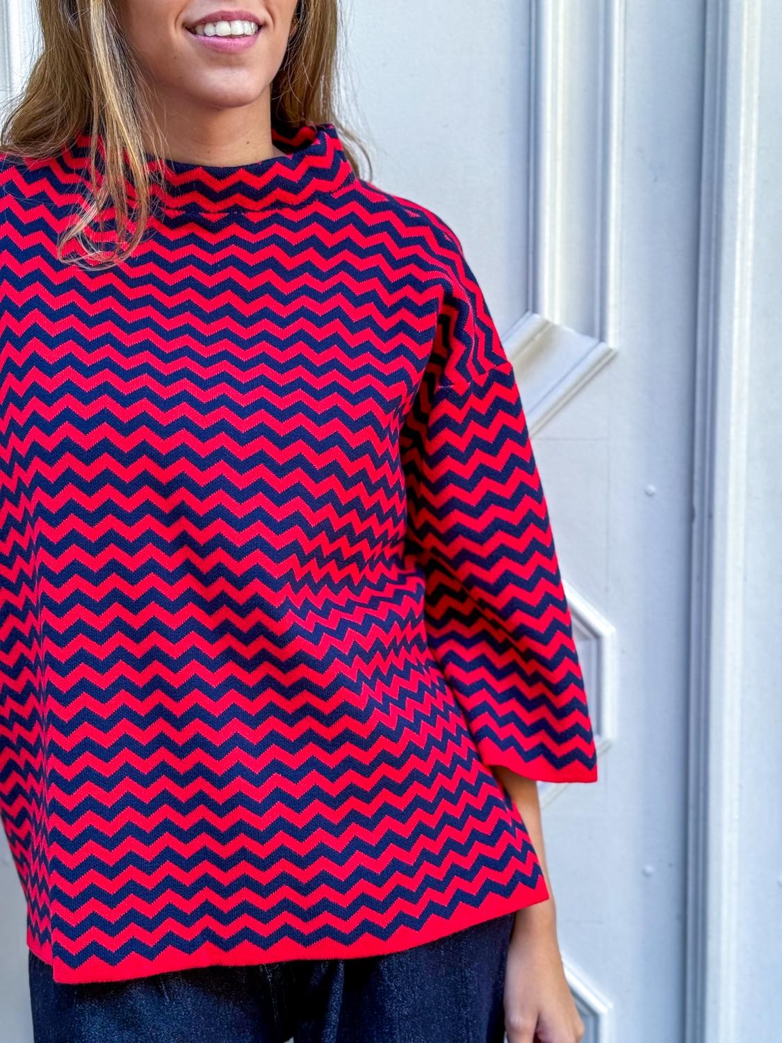 JERSEY ZIGZAG DE PUNTO ZIGGY - ROJO