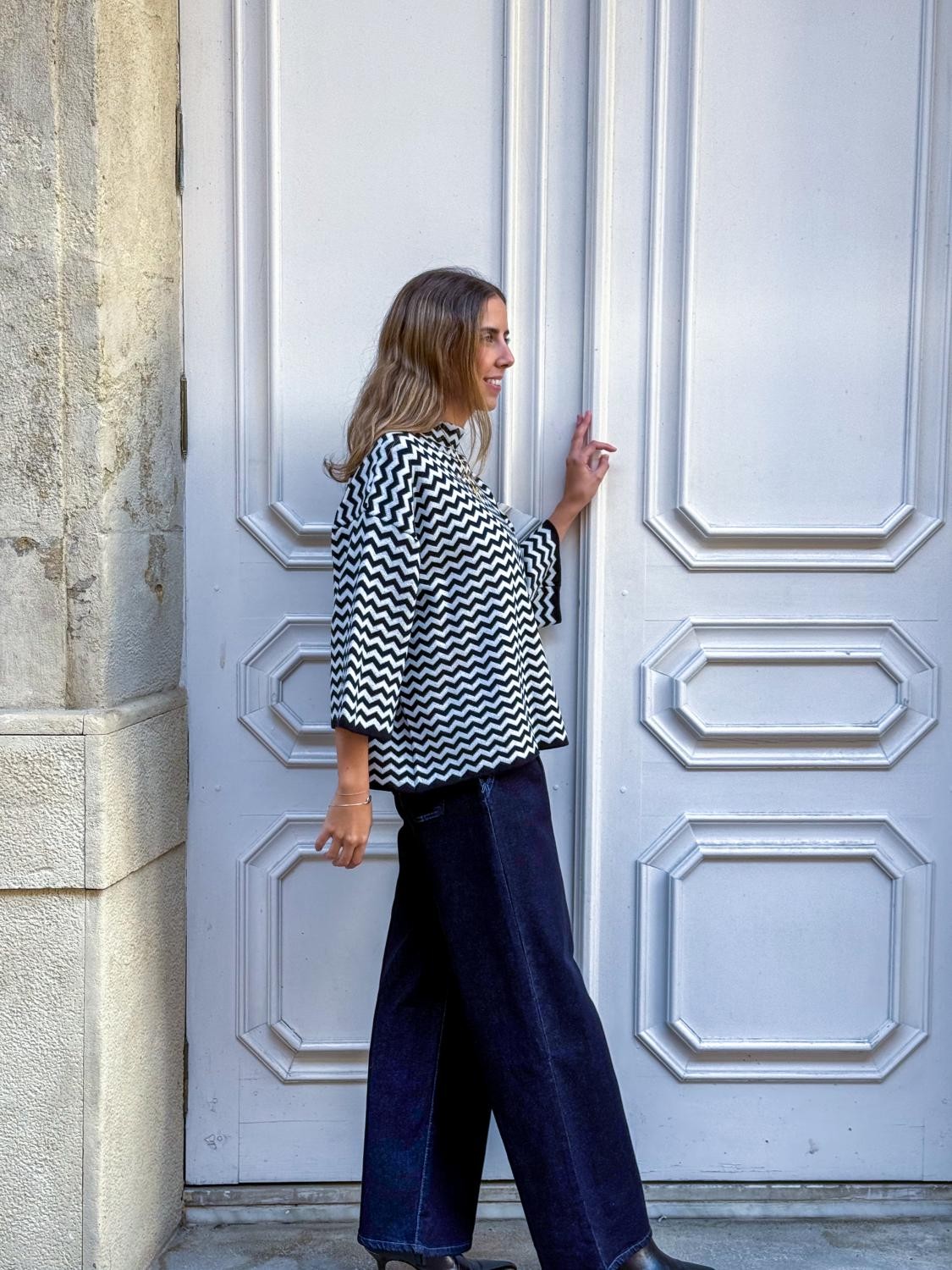 JERSEY ZIGZAG DE PUNTO ZIGGY - NEGRO