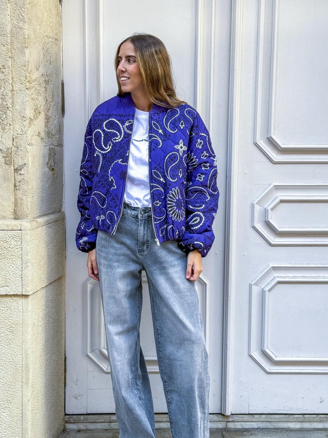 CHAQUETA ACOLCHADA BANDANA REBEL - MORADO