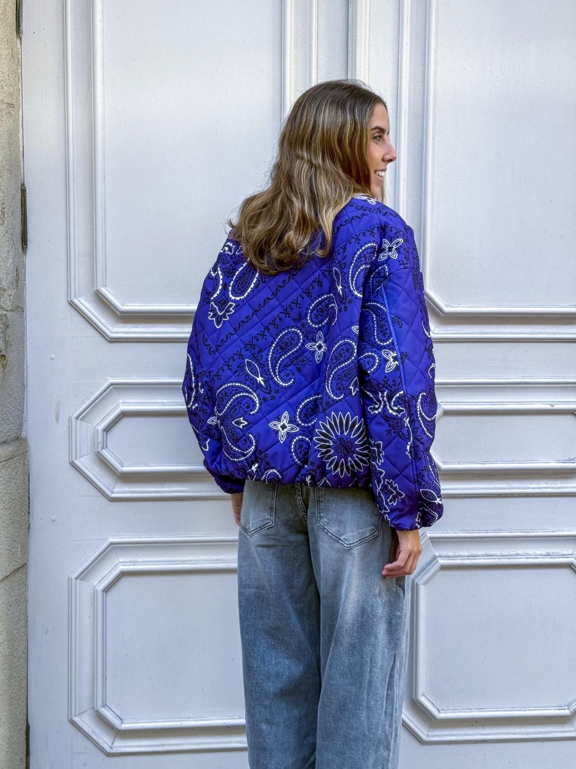 CHAQUETA ACOLCHADA BANDANA REBEL - MORADO