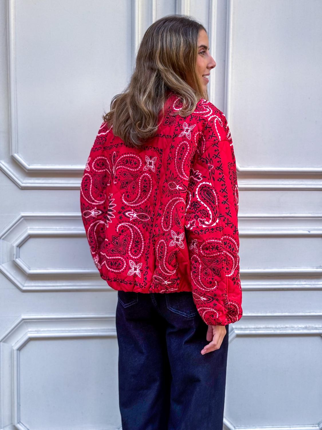 CHAQUETA ACOLCHADA BANDANA REBEL - ROJO